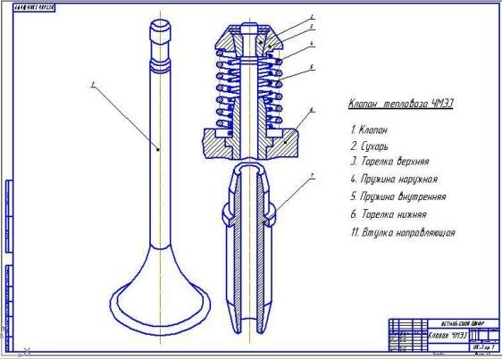 Клапан тепловоза ЧМЭ3
